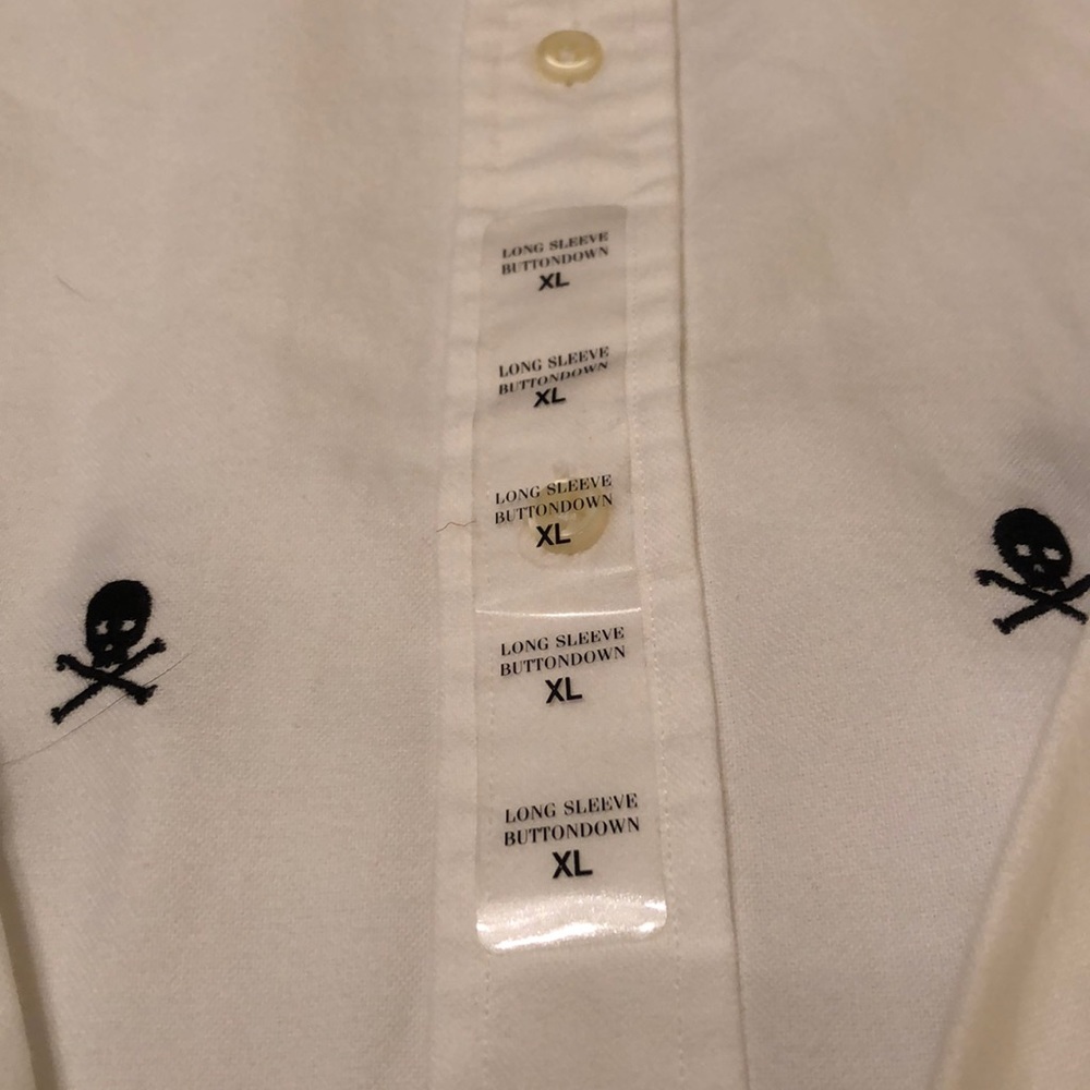 Polo by Ralph Lauren White Button-Down Shirt with Black Skull Embroidery - Picture 4 of 6